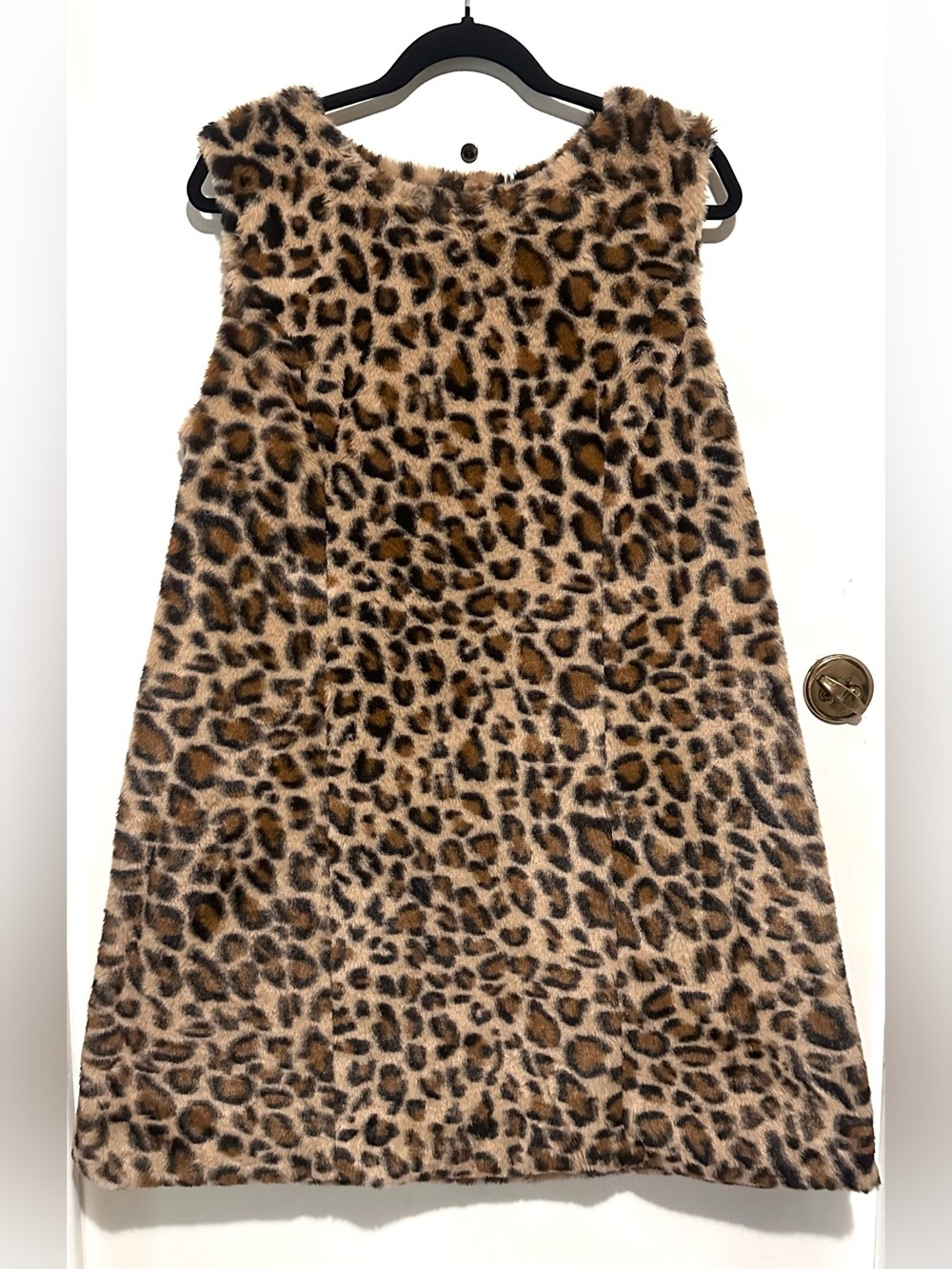 Anthropologie Siempre Sleeveless Printed Faux Fur Mini Dress XL - Picture 5 of 8